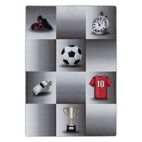 KINDERTEPPICH TRAUN, mit Fußball-Motiv, Grau, 160 x 230 cm - Grau, Textil (230/160cm) - KADIMA DESIGN