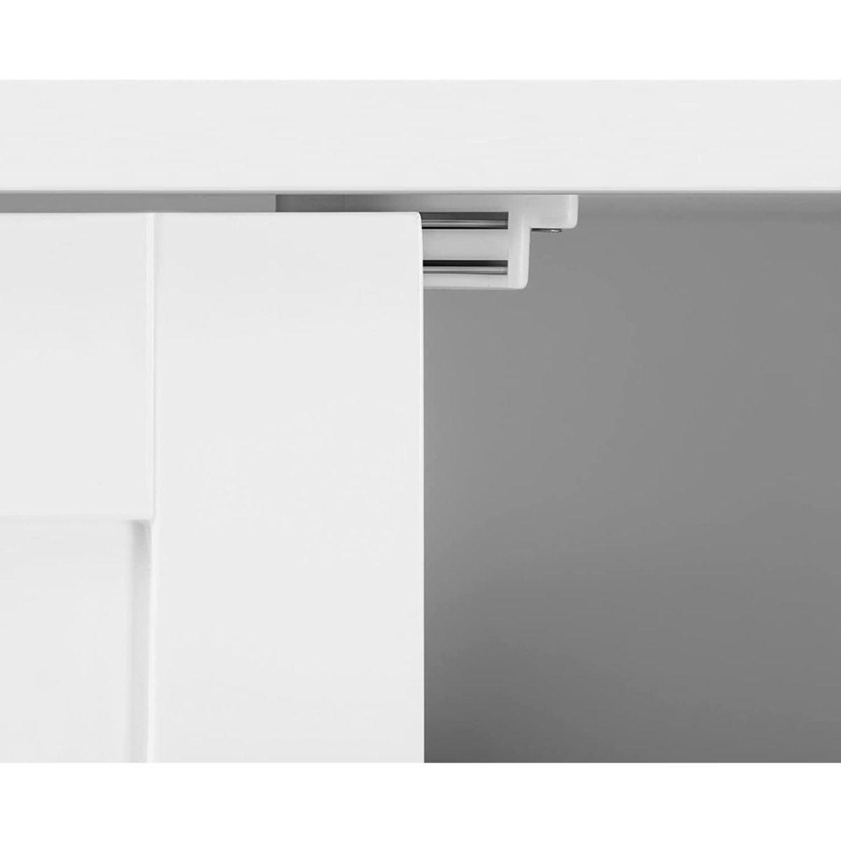 BADEZIMMER-BODENSCHRANK, Badezimmerschrank mit 4 Schubladen, freistehender Badezimmerschrank, mit 1 Tür, verstellbares Regal, 30 x 55 x 82 cm, Grau LH - Weiß, Holzwerkstoff (30/80/36cm) - Calicosy