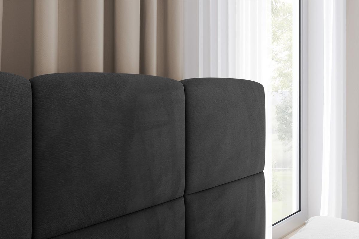 EINZELBETT Jugendbett mit Bettkasten Links, ohne Matratze - LIVY 100x200 Schwarz - Schwarz, Holzwerkstoff/Textil (100/200cm) - ALTDECOR