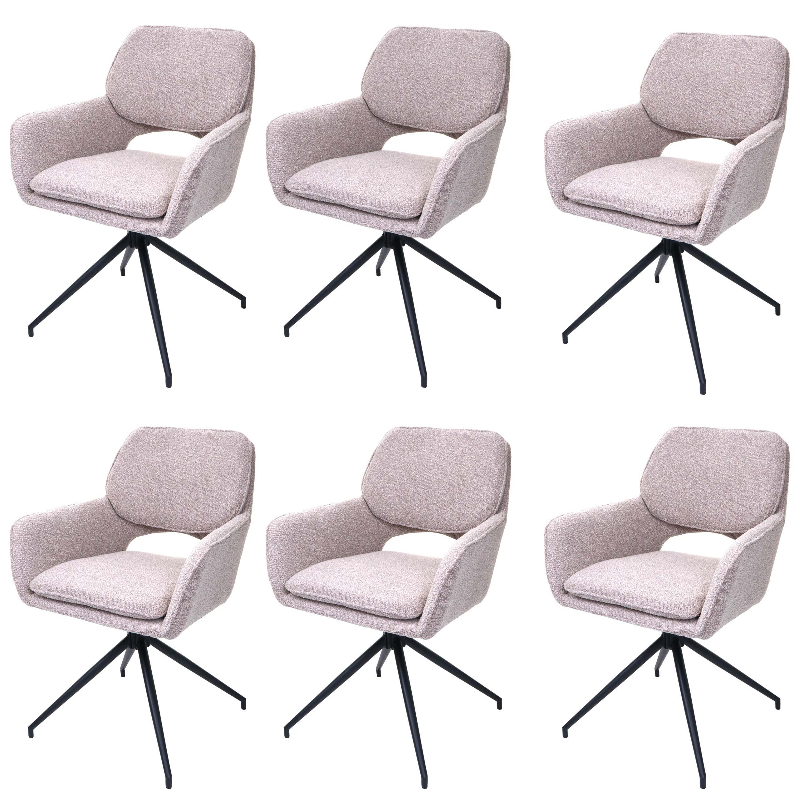 ESSZIMMERSTUHL Beige 6er-Set - Beige, Textil (57/86/61cm) - MCW
