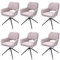 ESSZIMMERSTUHL Beige 6er-Set - Beige, Textil (57/86/61cm) - MCW