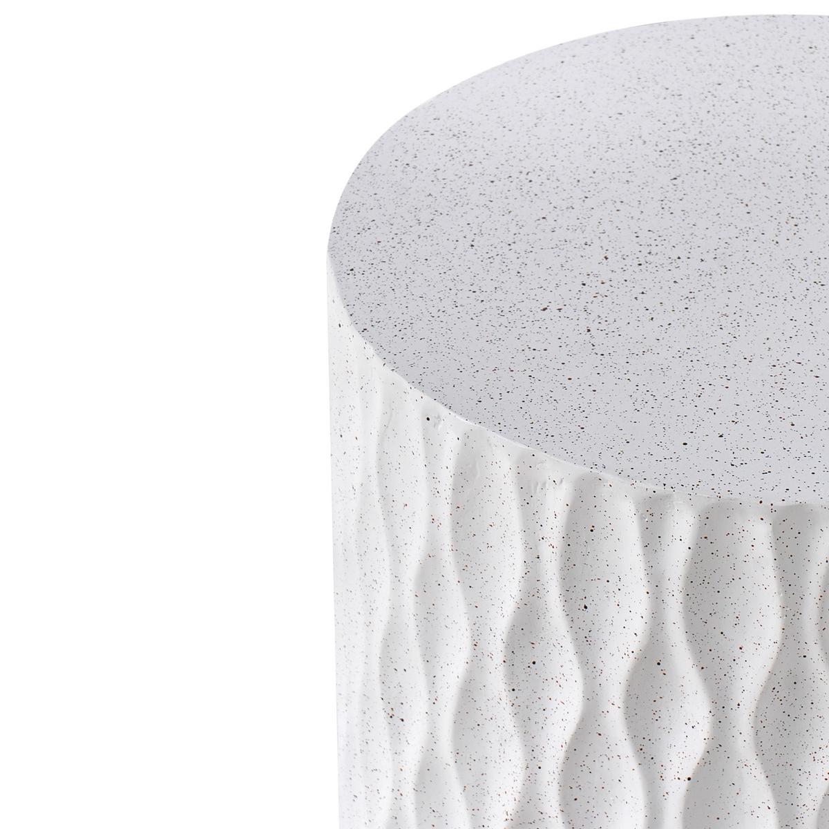 BEISTELLTISCH 37/37 cm Terrazzo Optik Terrazzo Weiß Antelao - Weiß, Naturmaterialien (37/37/43cm) - Beliani
