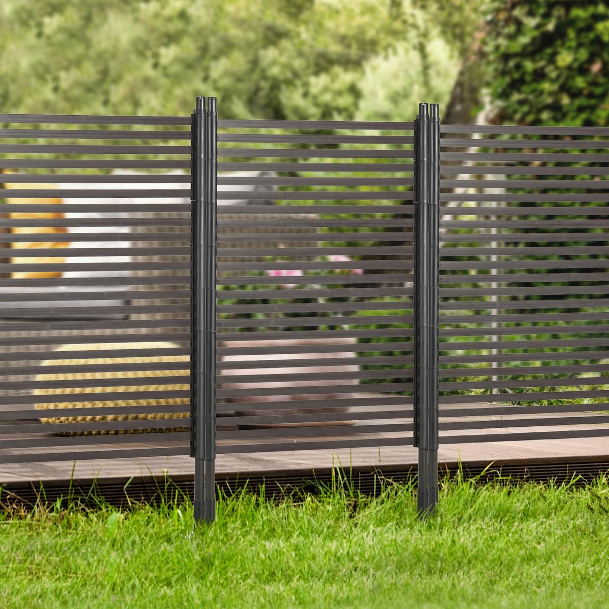 GARTENZAUN, Stahl mit PE-Beschichtung, Braun - Braun, Metall (22/150cm) - Outsunny