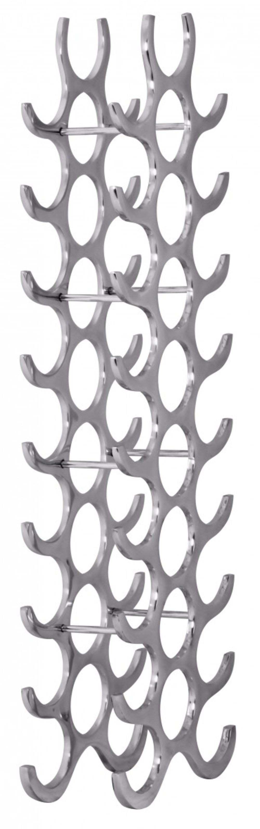 WEINREGAL Aluminium Modern Stil für 27 Flaschen stehend 98x31x14cm - Silberfarben, Metall (31/98/14cm) - KADIMA DESIGN