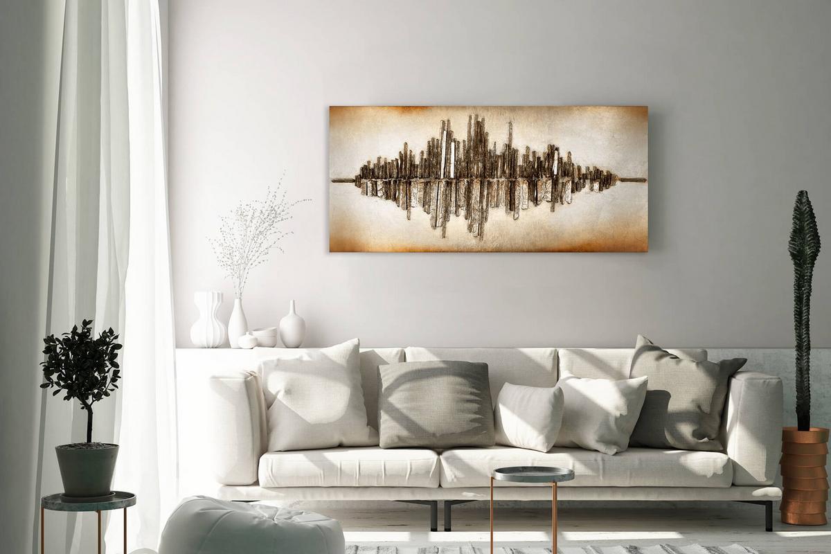 HOLZBILD Gold 120/55 cm - Goldfarben, Holz (7.6/55cm) - KUNSTLOFT