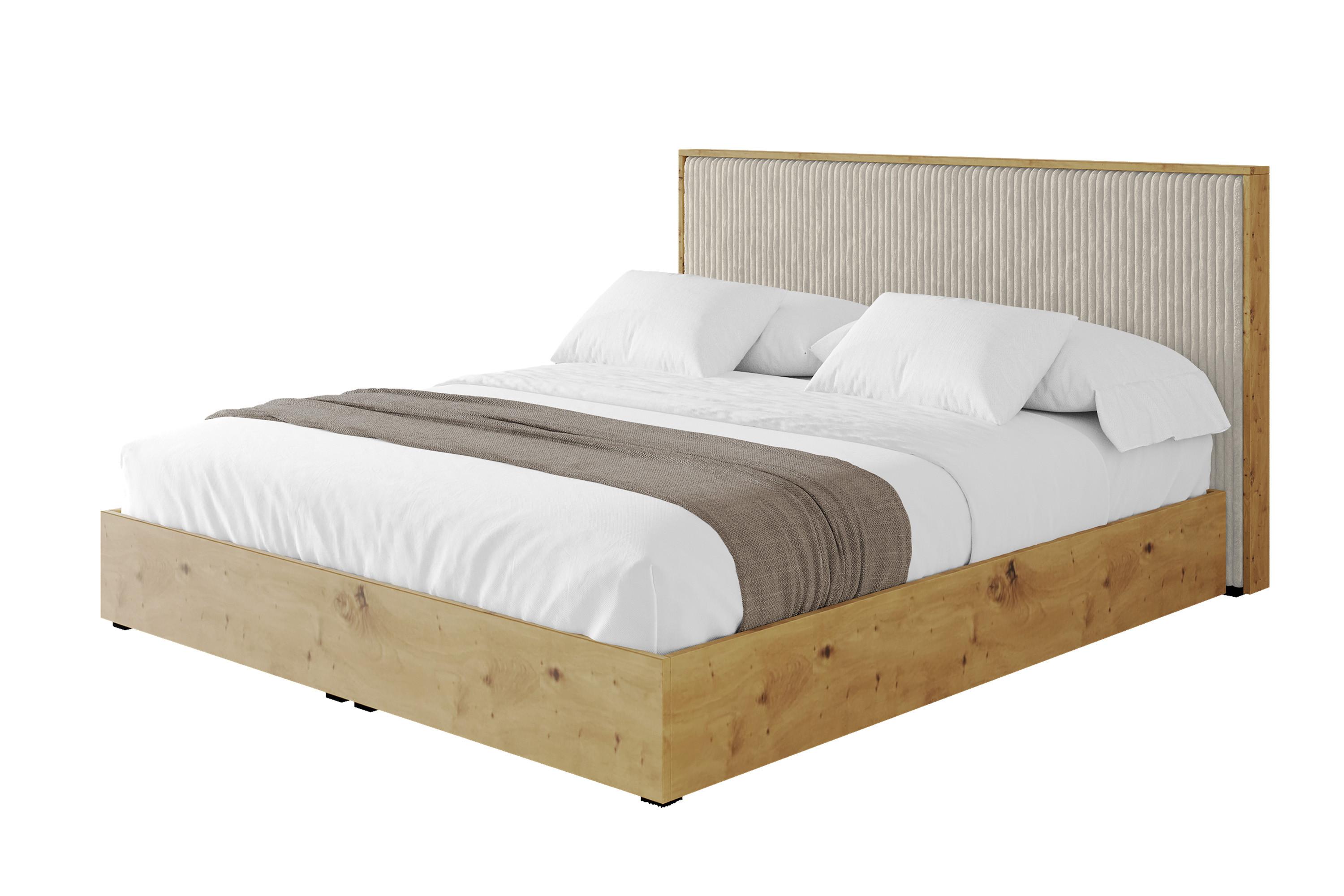 POLSTERBETT mit Bettkasten und Lattenrost, Boxbett mit Kopfteill und Stauraum ohne Matratze - ENZO10 120x200 Creme - Beige, Holzwerkstoff/Textil (120/200cm) - ALTDECOR