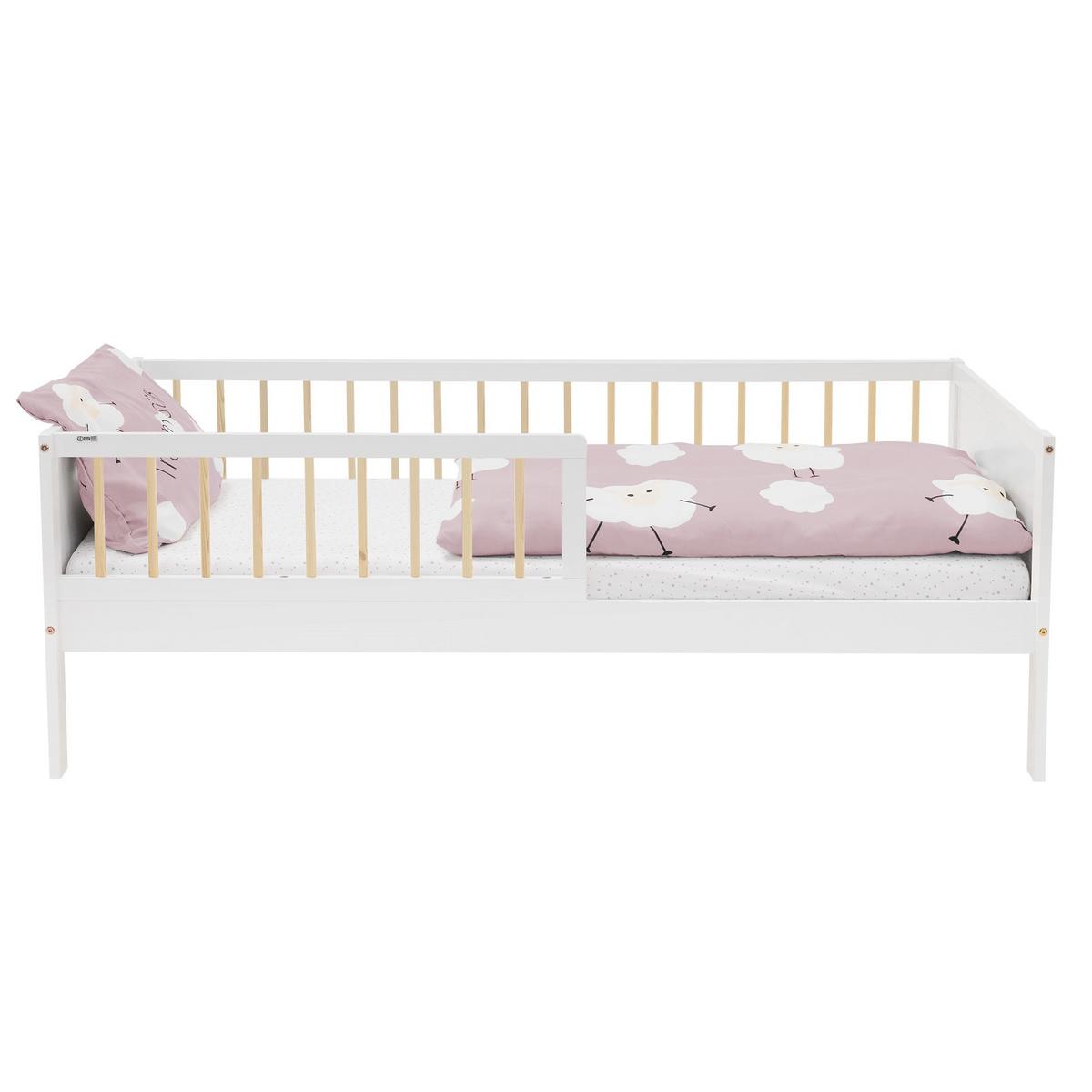 KINDERBETT 80x160 cm Weiß/Natur - Multicolor, Holz (80/160cm) - ML-DESIGN