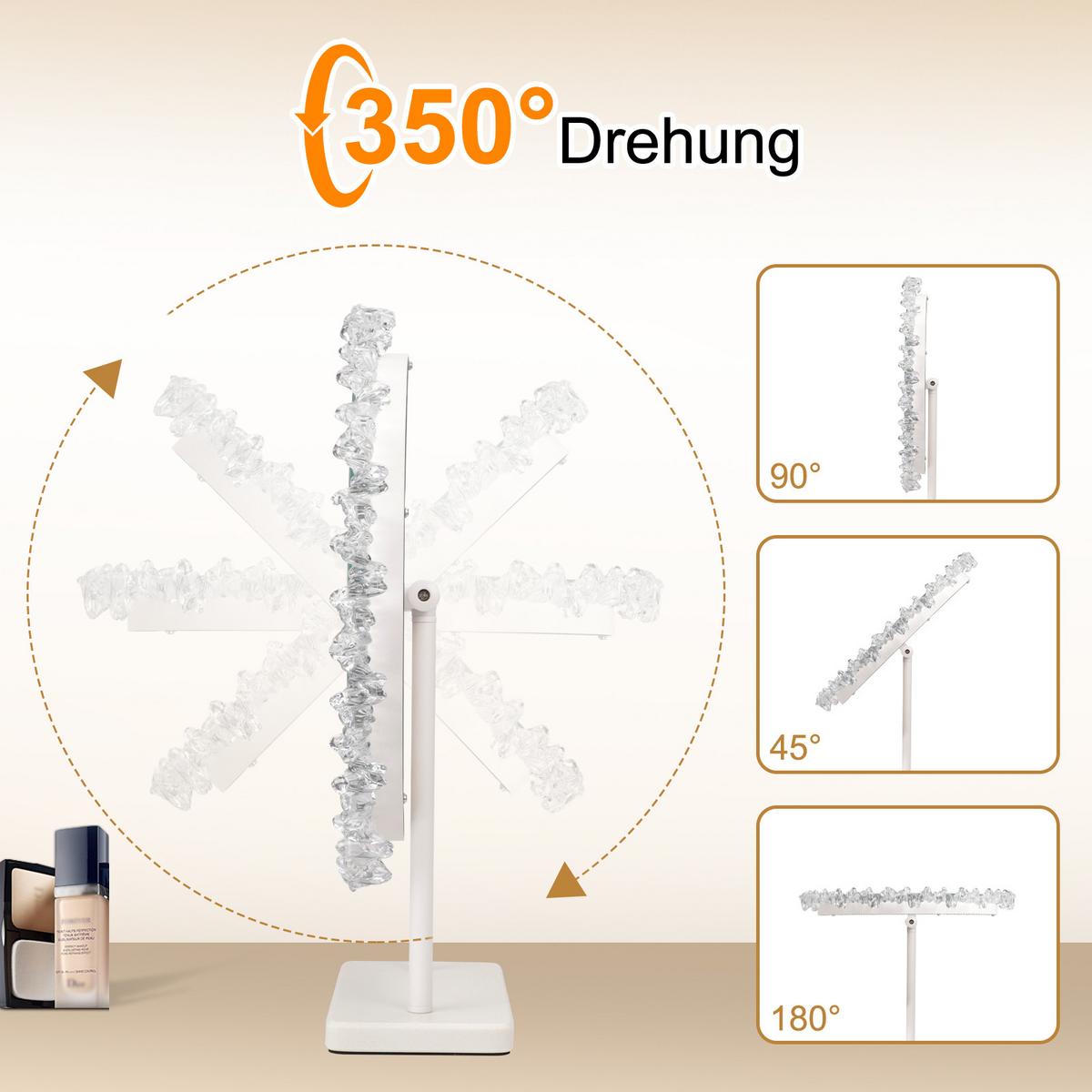 SCHMINKSPIEGEL Xandril 40/12/48 cm - Weiß, Glas (12/48/40cm) - ZMH