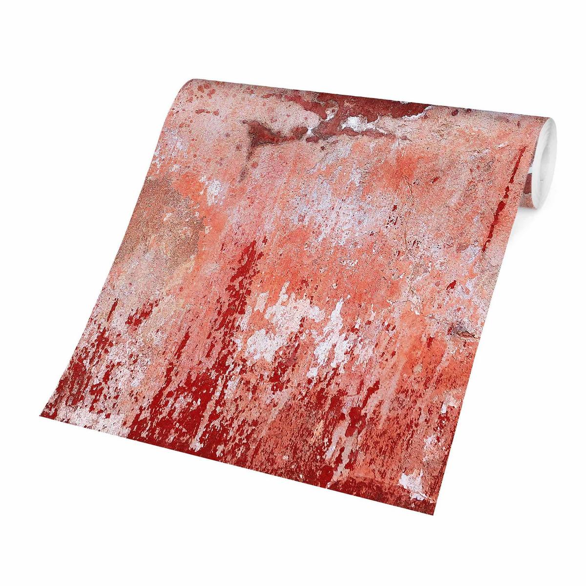FOTOTAPETE Grunge Betonwand Rot 288/288 cm - Rot, Papier (288/288cm) - Bilderwelten