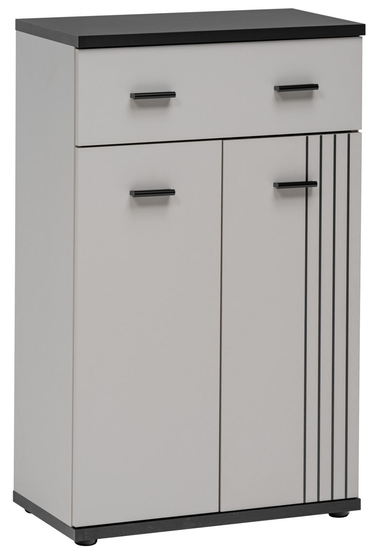 FLURKOMMODE Kaschmir, schwarz 60 x 96 cm, Flurschrank mit Streifenmuster - Kaschmir/Schwarz, Holzwerkstoff/Kunststoff (60/96/32cm) - Inn.Furn