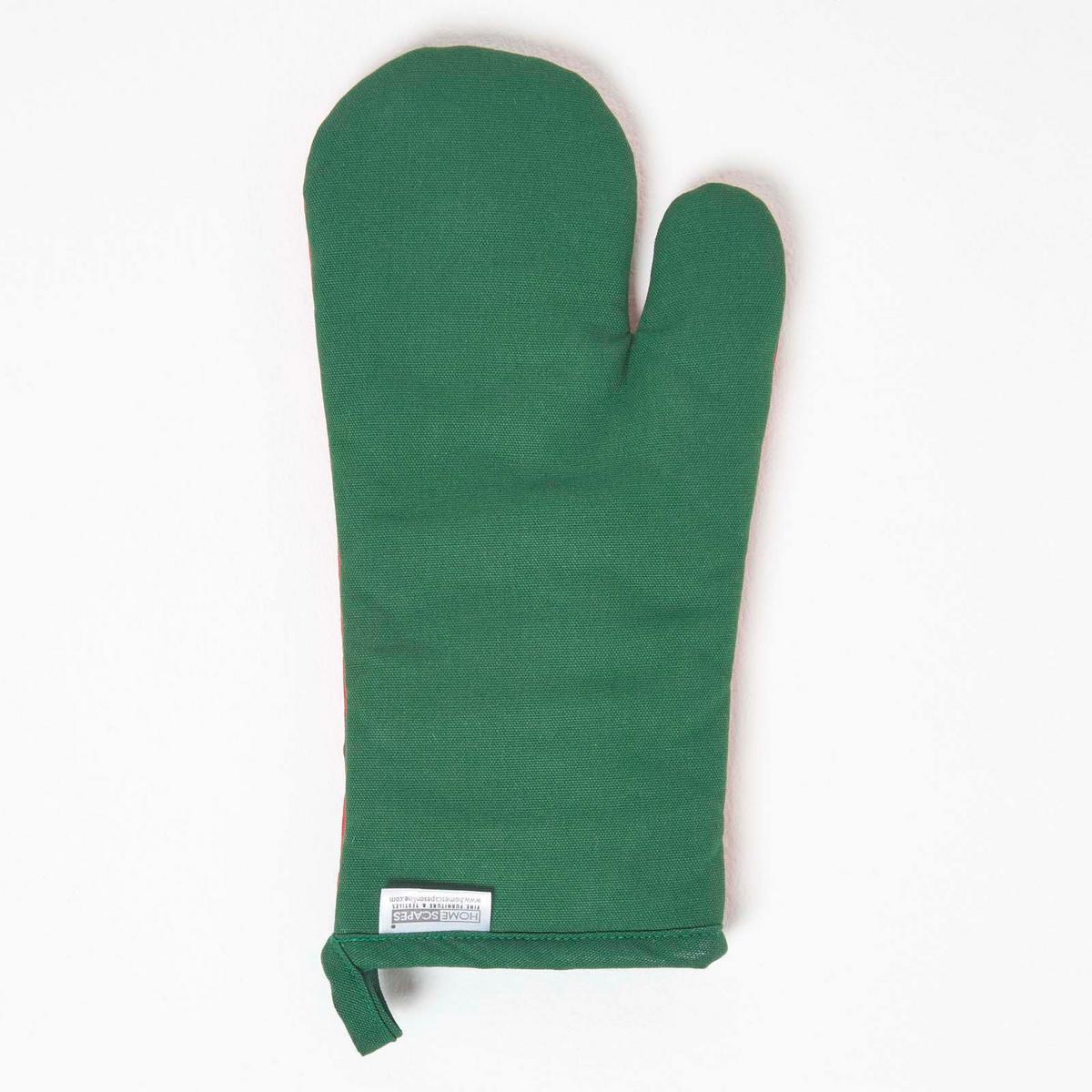 WEIHNACHTS-OFENHANDSCHUH Rentier, 18/32 cm - Rot, Textil (18/32cm) - Homescapes