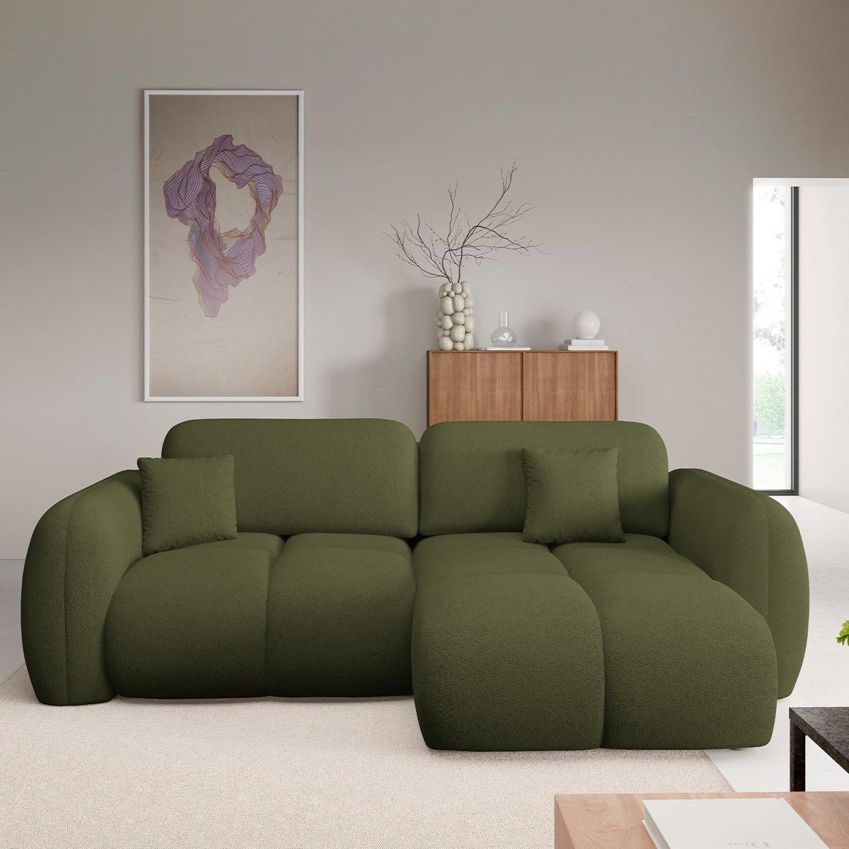 ECKSOFA Livio 3 Sitzplätze Grün - Grün, Holz (270/165cm) - Petits-meubles