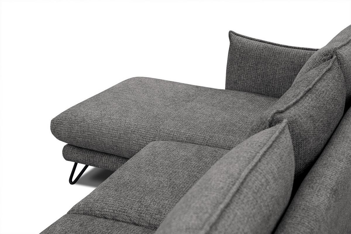 ECKSOFA HOSTEN 4-Sitzer, anthrazit - Anthrazit/Schwarz, Holzwerkstoff/Textil (158/269cm) - Wozimo