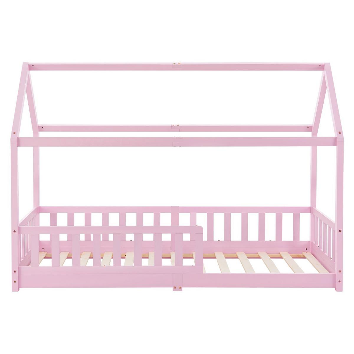 KINDERBETT Marli rosa 90x200 cm - Rosa, Holz (90/200cm) - Juskys