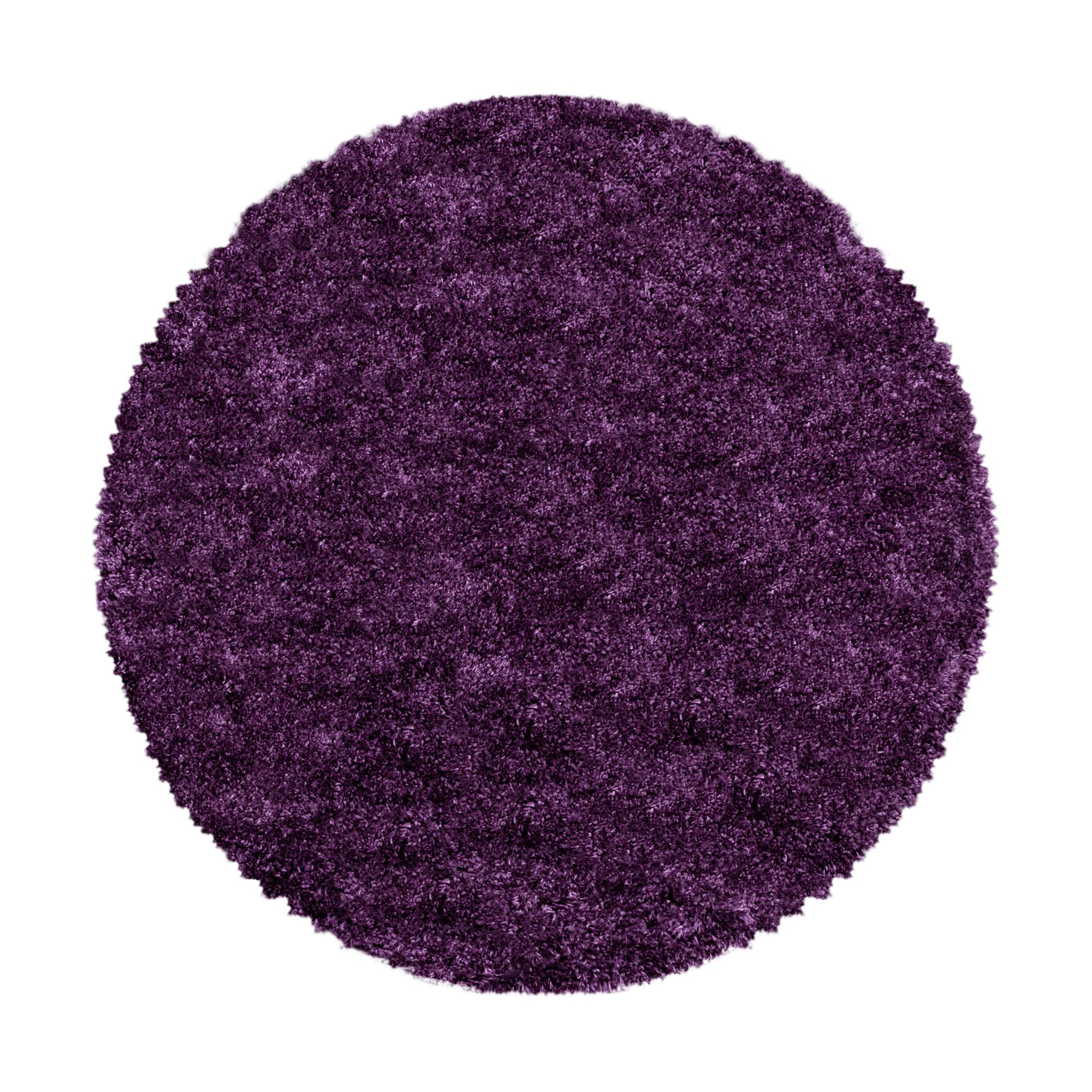 HOCHFLORTEPPICH SALZACH, einfarbig, Violett, Ø 160 cm - Lila, Textil (160/160cm) - KADIMA DESIGN