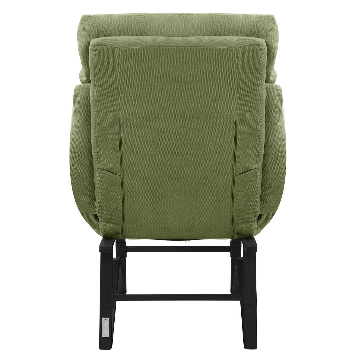 SESSEL mit Liegefunktion Grün Leinenbezug Relaxsessel verstellbar für Wohnzimmer - Schwarz/Grün, Textil/Metall (85/102/82cm) - ML-DESIGN