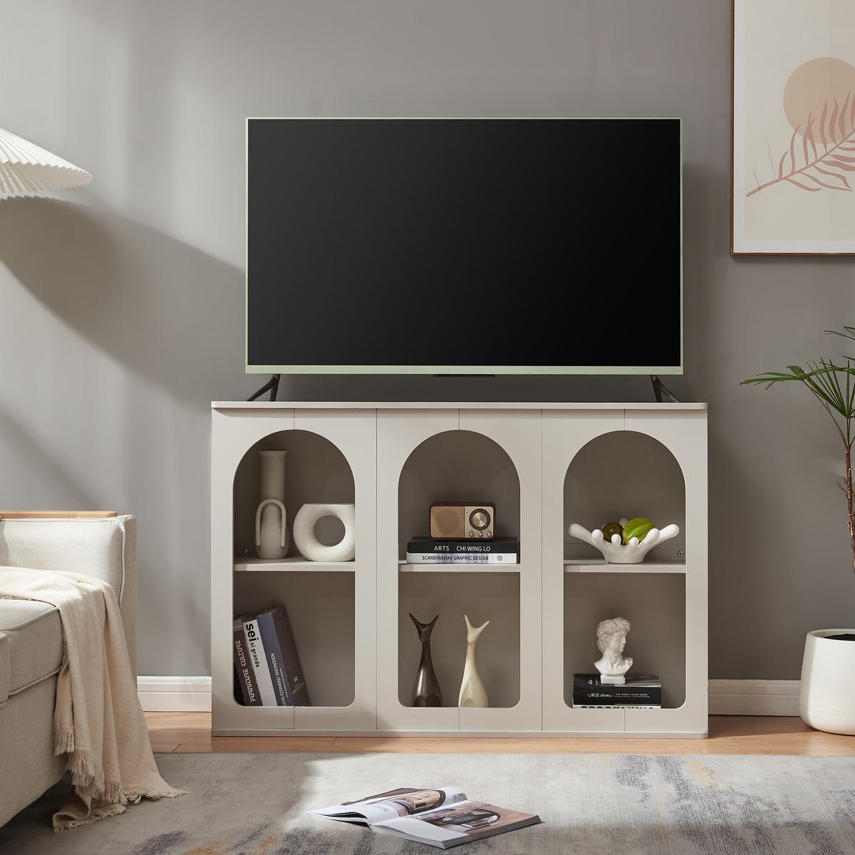 SIDEBOARD Trorhun - Grau, Holzwerkstoff (30/80/120cm) - [en.casa]