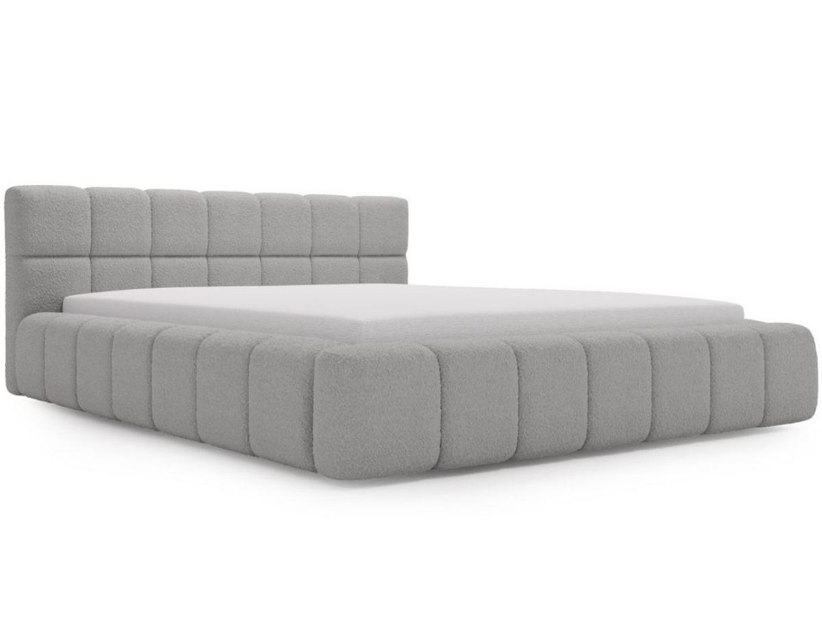 POLSTERBETT Alicante Bouclé-Stoff 120x200 Hellgrau - Hellgrau, Textil (120/200cm) - Graingold