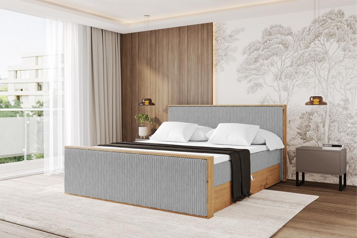 BOXBETT LOLLI9 -Z 160x200 - H4 Grau - Grau, Holzwerkstoff (160/200cm) - ALTDECOR