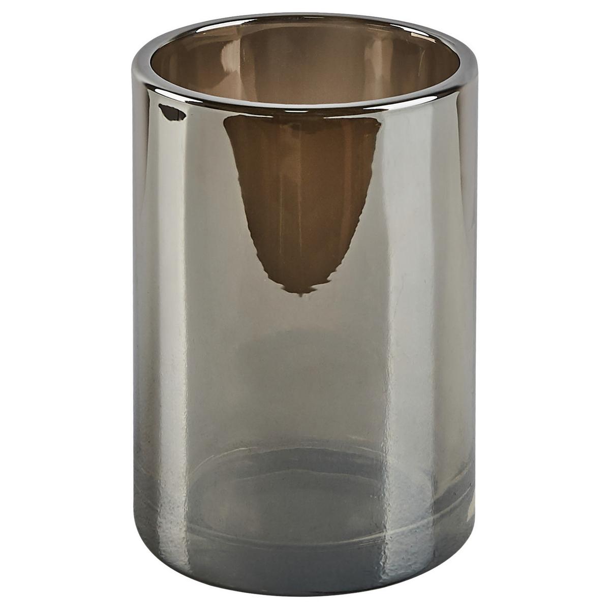 BADEZIMMER Set 3-teilig Glas grau Managua - Schwarz/Grau, Glas (10/16/10cm) - Beliani