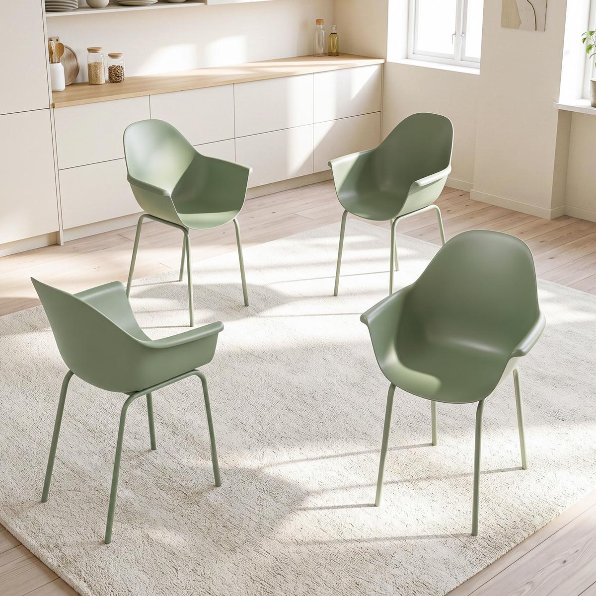 GARTENSTUHL, Stahl, Kunststoff, Grün - Grün, Metall (55/84/59cm) - Outsunny