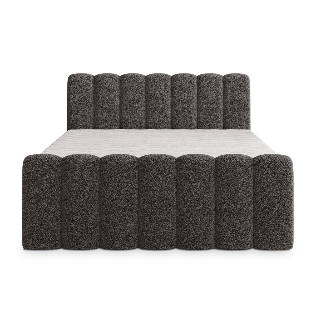 BOXBETT CELLA 180x200 cm mit Matratze und Topper - Grau - Grau, Holz (180/200cm) - MASSENO