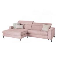 ECKSOFA LAISKA Pink Cord - Schwarz/Rosa, Textil/Metall (282/177cm) - KAWOLA