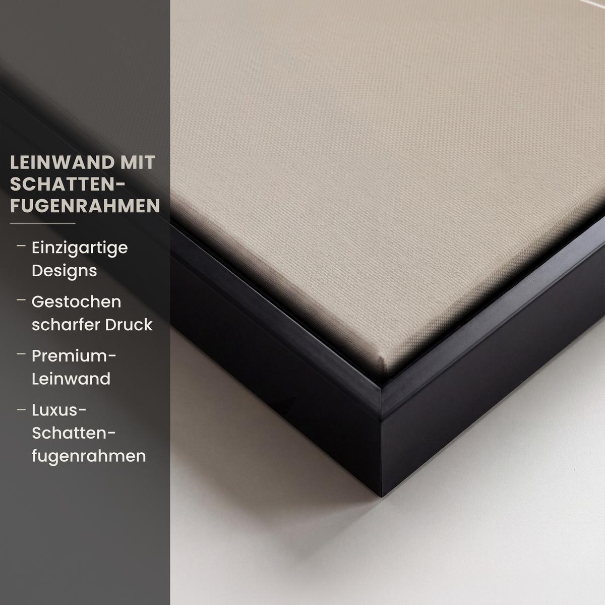 LEINWAND Bilder mit Rahmen - Pampasgras - Federn - Pastell - Weiß - 30x40 - Naturfarben, Textil (30/40cm) - MuchoWow