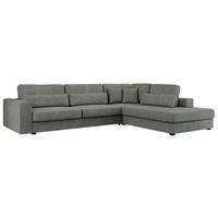 ECKSOFA Savona Grau Strukture - rechts - Schwarz/Grau, Kunststoff/Textil (249/316cm) - MKS