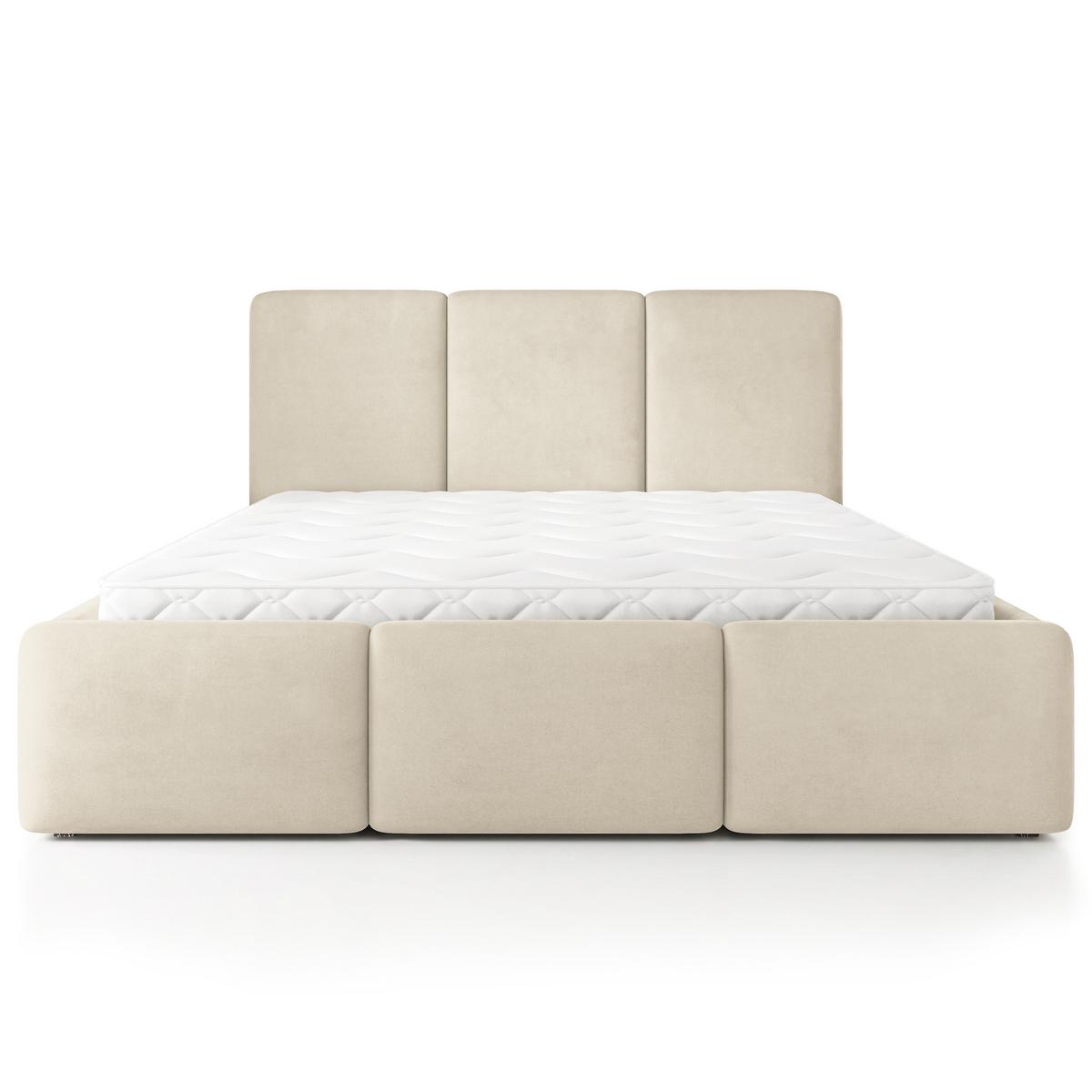 POLSTERBETT MORENA MGV 180x200 cm mit Bettkästen - Beige - Beige, Holz (180/200cm) - MASSENO