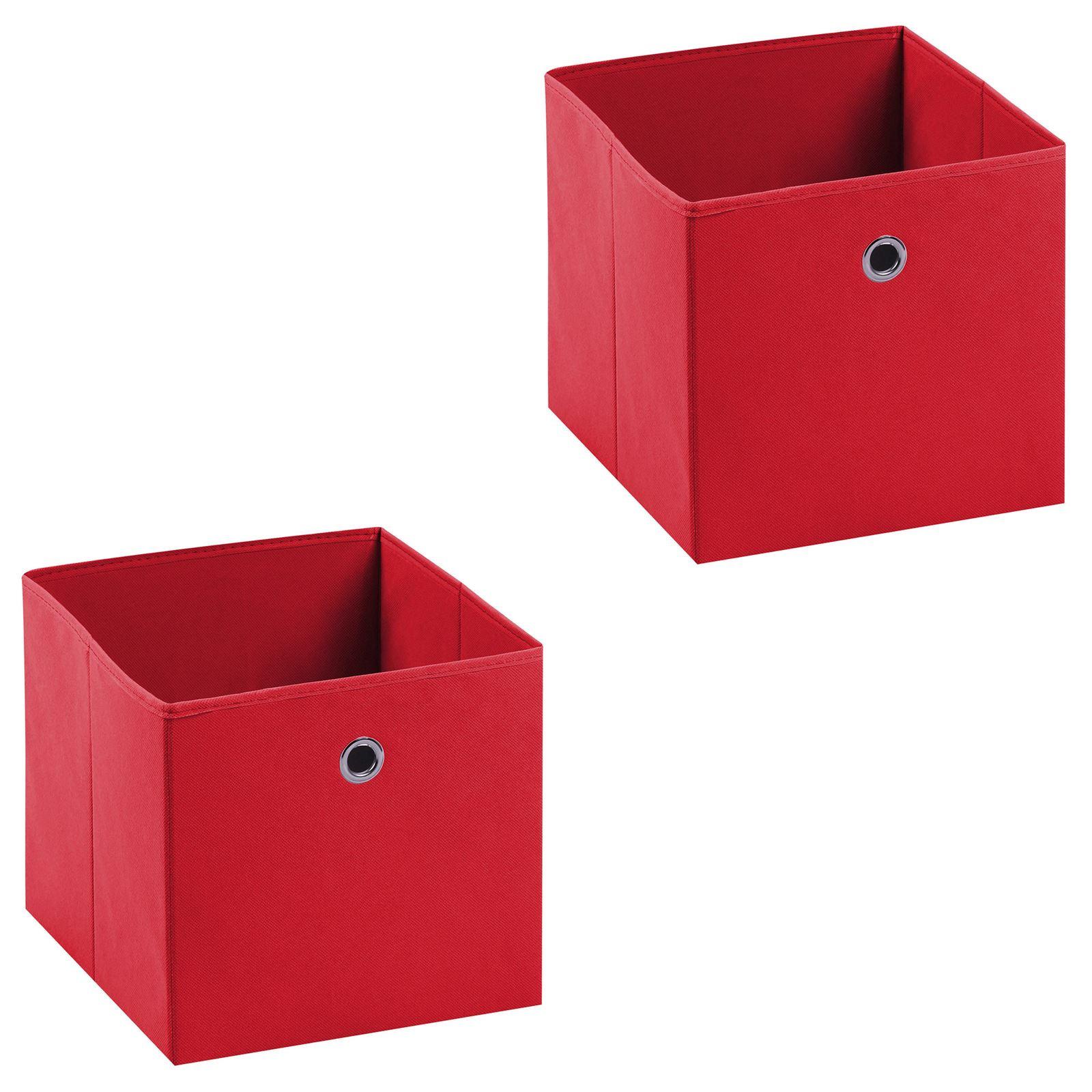 FALTBOX ELA 2er-Set rot - Rot, Textil (27/27/27cm) - IDIMEX