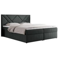 BOXBETT NEOMI 140/200 - Dunkelgrau Strukture - H4 - Visco - Dunkelgrau, Holz/Textil (140/200cm)