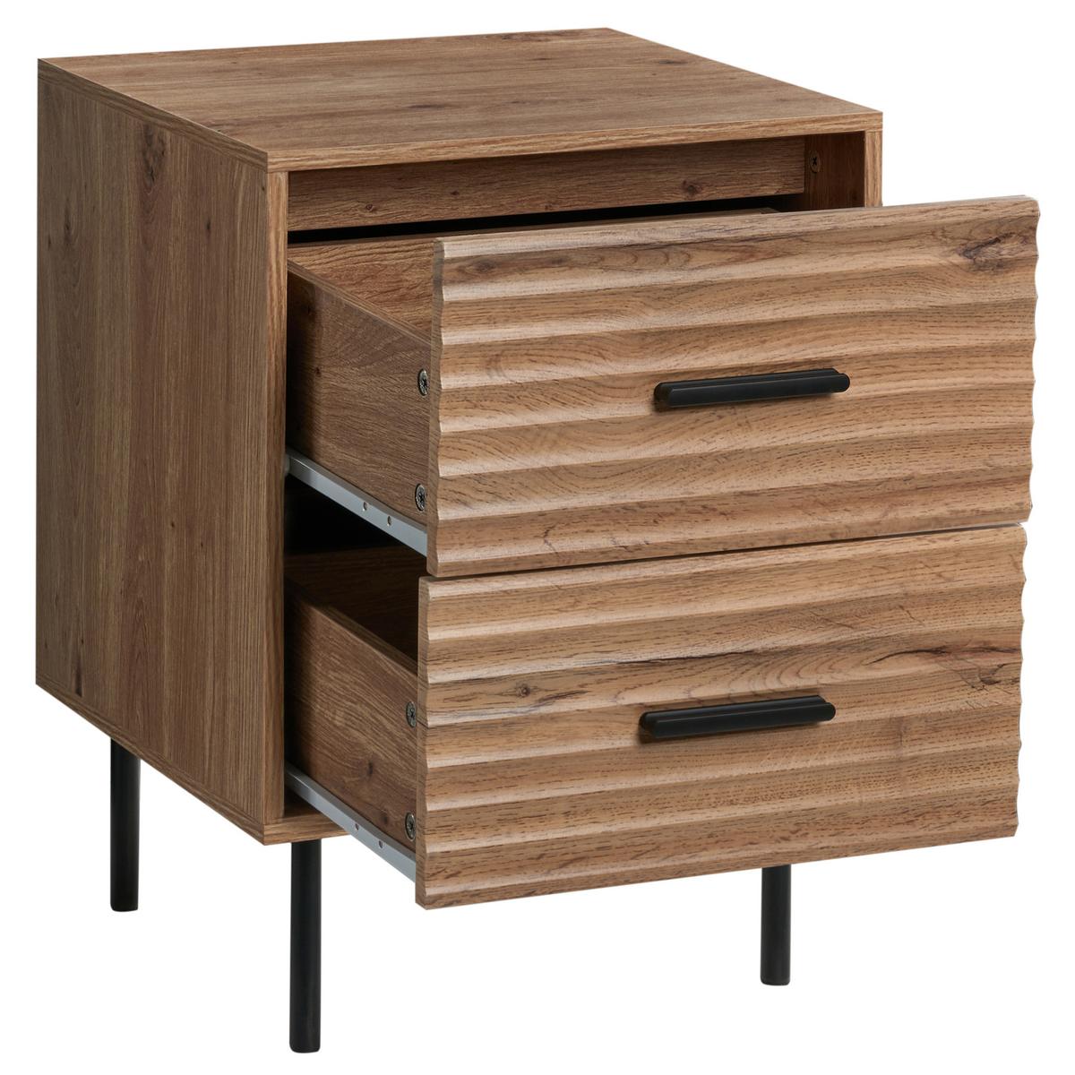 NACHTTISCH mit 2 Schubladen Hellbraun Walgett - Hellbraun, Holzwerkstoff (39/40/54cm) - Beliani