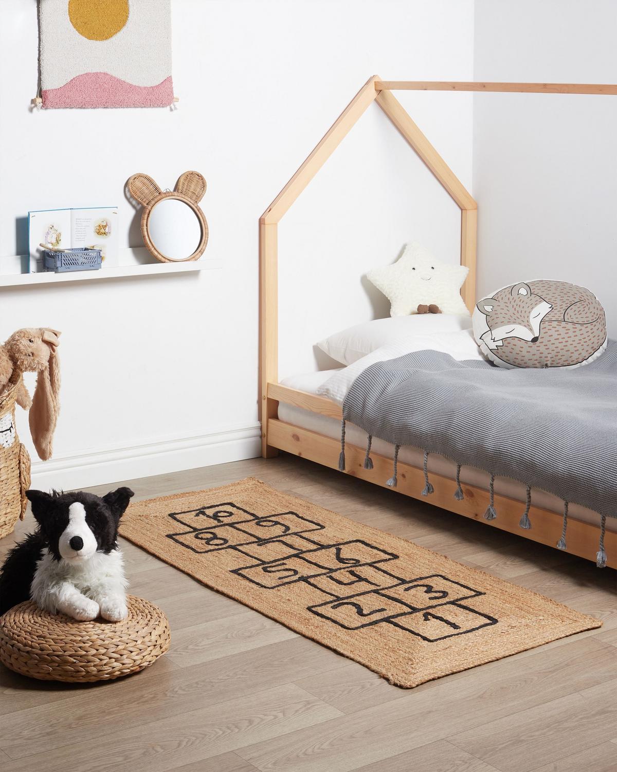 KINDERTEPPICH Naturfarben 150/60 cm Jute Tavasa - Naturfarben, Textil (60/150cm) - Beliani