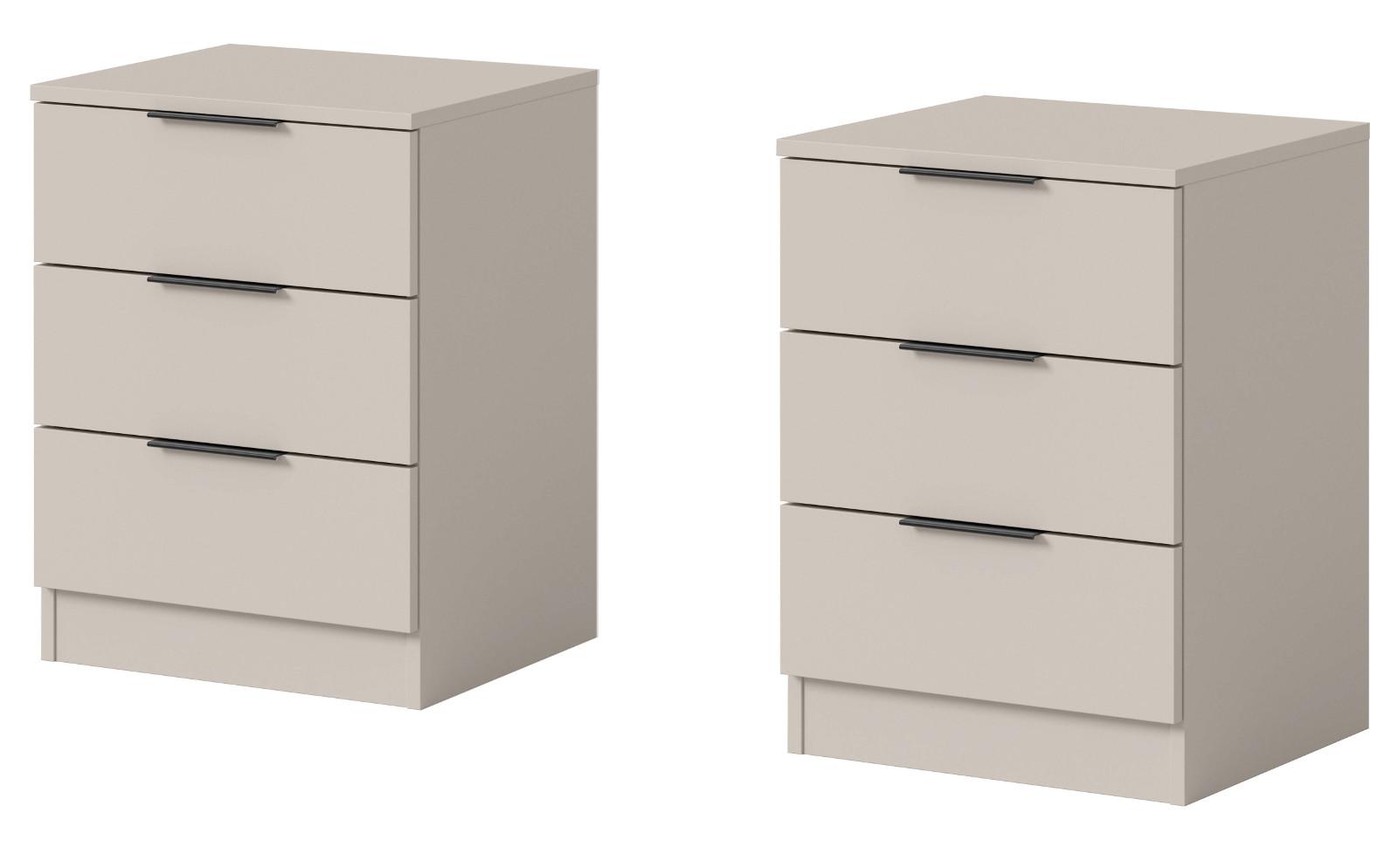 NACHTTISCH-SET kaschmir 45 x 60 cm, 2x Nachtkommode in Komforthöhe - Kaschmir/Schwarz, Holzwerkstoff/Kunststoff (45/60/40cm) - Inn.Furn