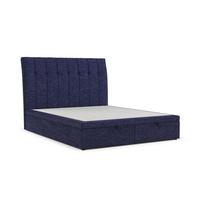 POLSTERBETT Kelsea mit Stauraum 120/200 cm Marineblau im Alta Stoff - Schwarz/Dunkelblau, Holz/Holzwerkstoff (120/200cm) - AltaBeds