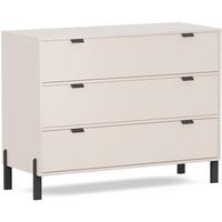 KOMMODE Cortina mit 3 Schubladen, Sandbeige - Sandfarben/Schwarz, Holzwerkstoff (109/85/45cm) - Beautysofa