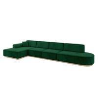 ECKSOFA Ottomane Links IREA-L3 - 413x171x83 cm Grün - Grün, Holzwerkstoff/Textil (413/171cm) - ALTDECOR