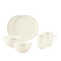 FRÜHSTÜCKS-SET Savona Goldlinie creme 6-tlg. - Creme, Keramik (2/2/2cm) - Seltmann Weiden