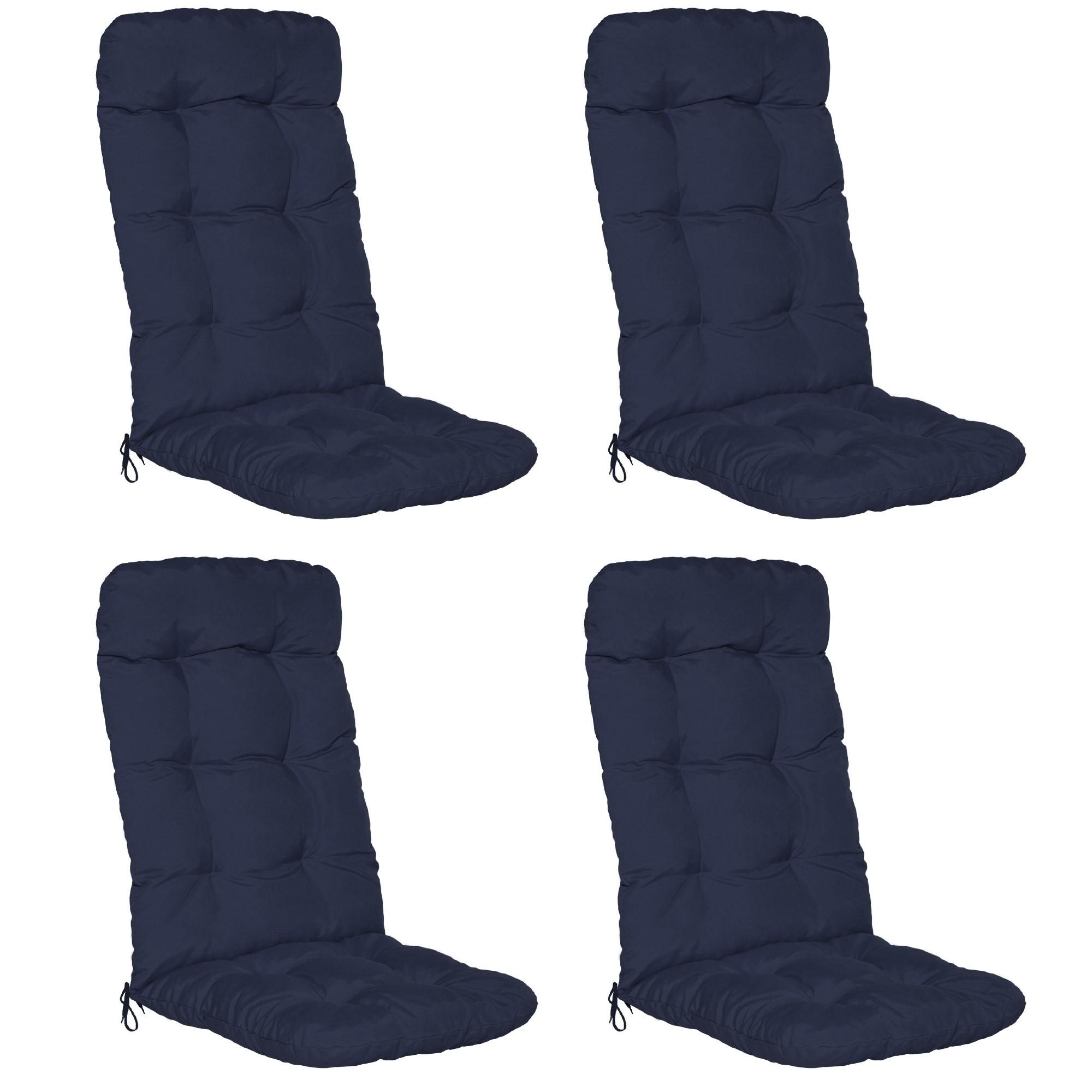 HOCHLEHNERAUFLAGE Flair HL 120/50/8cm Dunkelblau (4tlg) - Dunkelblau, Textil (50/8/120cm) - Beautissu 