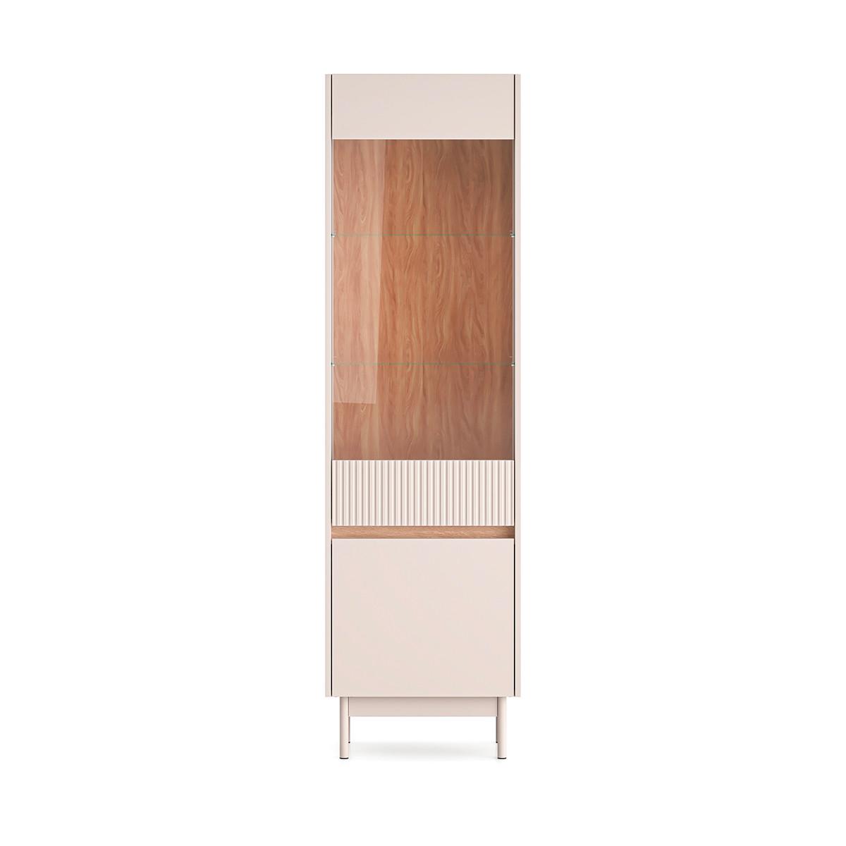 VITRINE Connie Kaschmir und Holz - Beige, Holzwerkstoff (54.9/192.8/40cm) - Petits-meubles