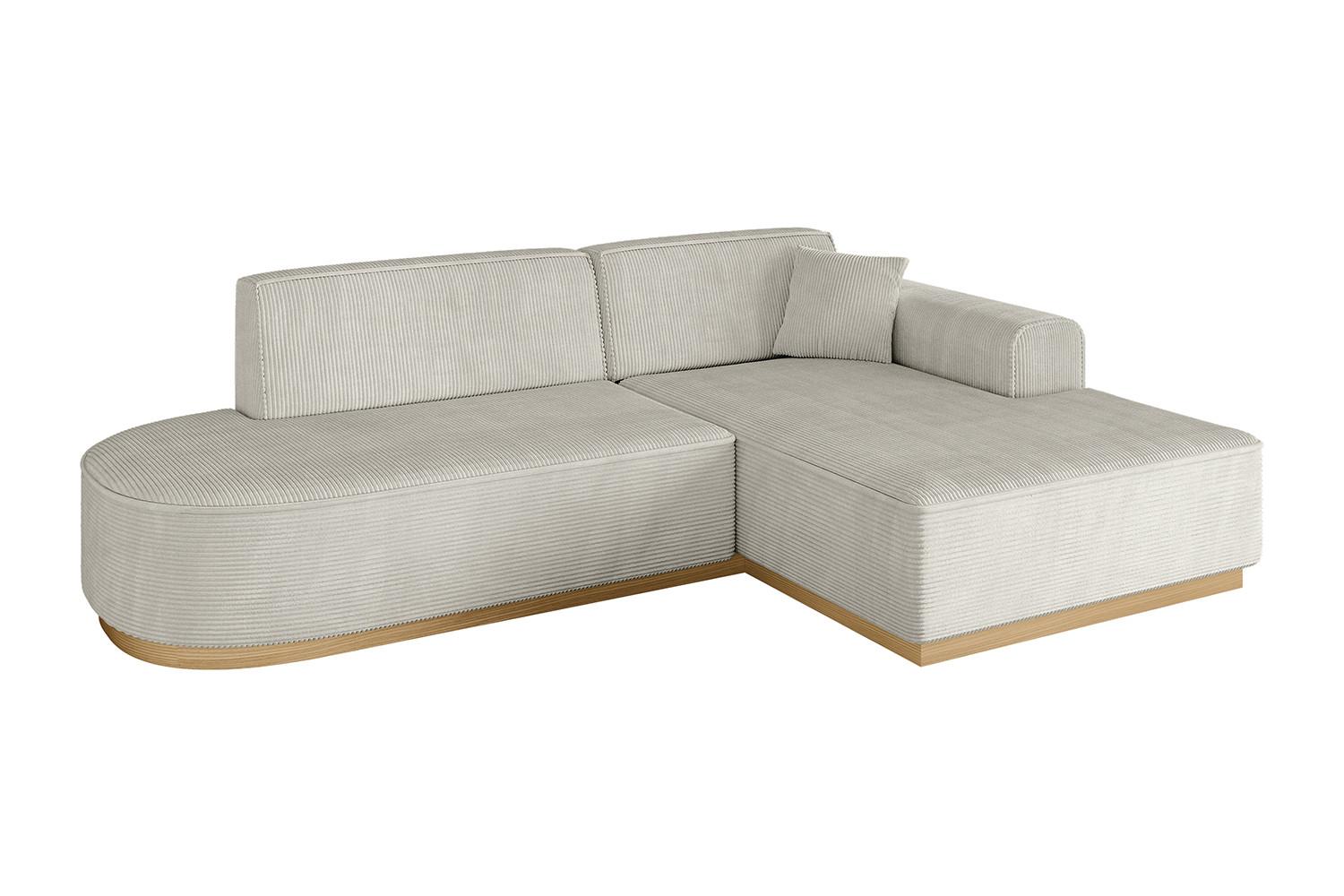 ECKSOFA Ottomane Rechts IREA-L1-v2 - 232x165x80 cm Creme - Ecru/Creme, Holzwerkstoff/Textil (232/165cm) - ALTDECOR