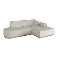 ECKSOFA Ottomane Rechts IREA-L1-v2 - 232x165x80 cm Creme - Ecru/Creme, Holzwerkstoff/Textil (232/165cm) - ALTDECOR