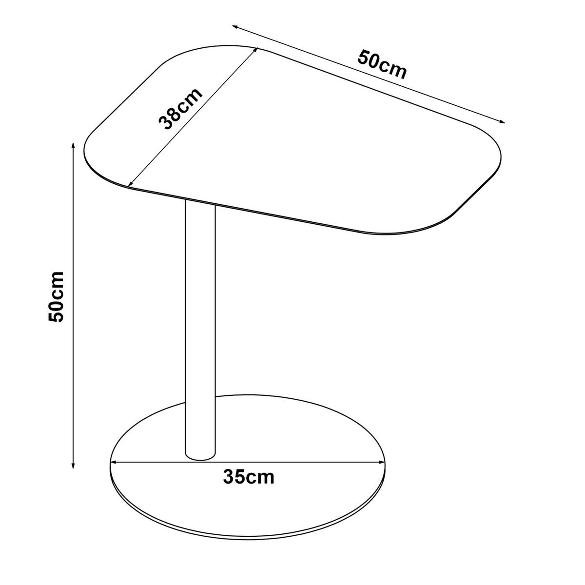 BEISTELLTISCH Nastätten - Schwarz, Metall (38/50/50cm) - [en.casa]