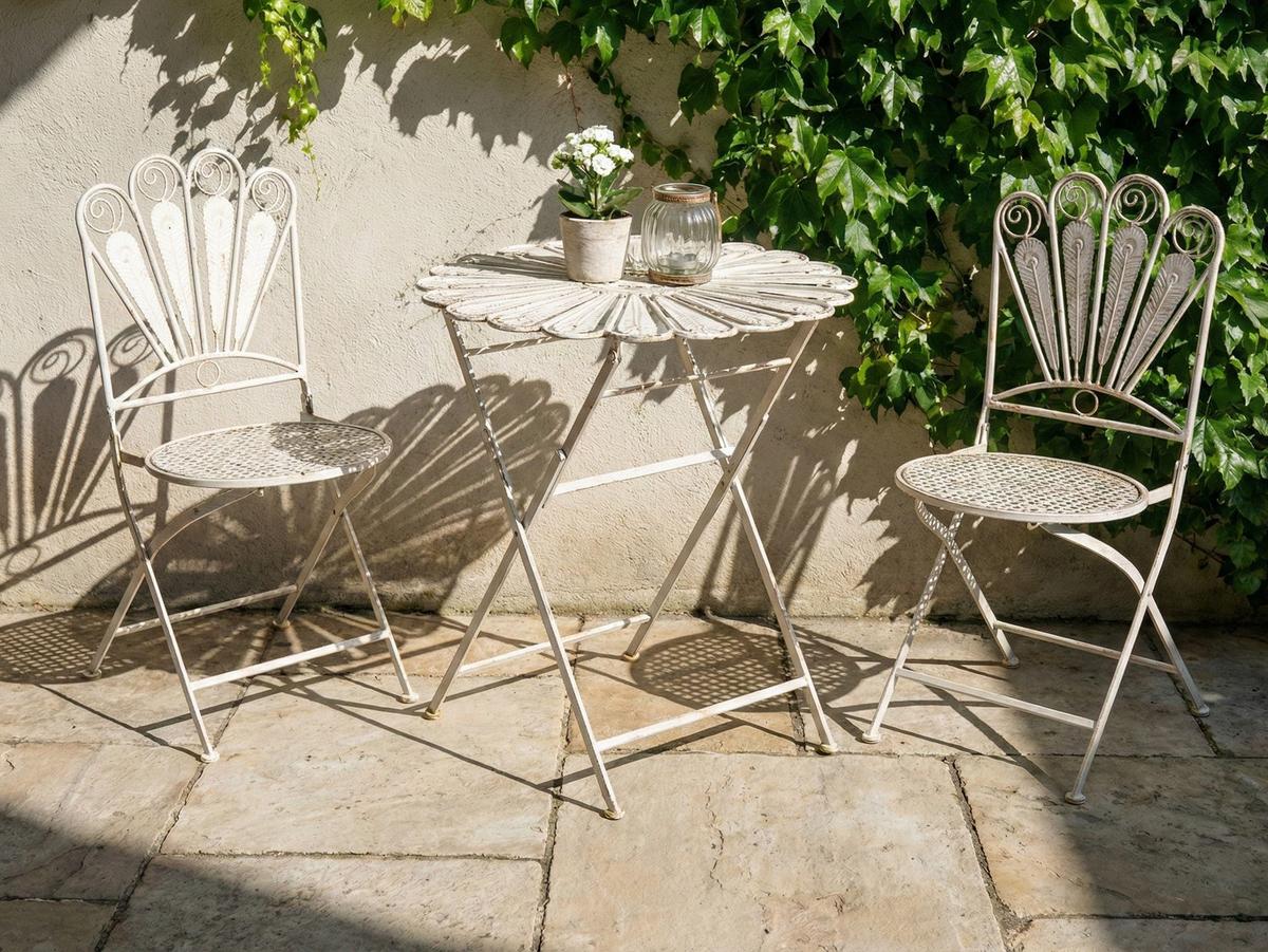 BISTROTISCH 71/71 cm Metall Cremeweiß Pavia - Weiß, Metall (71/71/76cm) - Beliani