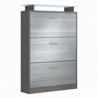 SCHUHSCHRANK Lavia Front in Avola-Anthrazit - Anthrazit, Holzwerkstoff (89/128/23cm) - Vladon