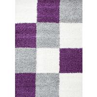 HOCHFLORTEPPICH RHEIN, kariert, Violett, 200 x 290 cm - Lila, Textil (290/200cm) - KADIMA DESIGN