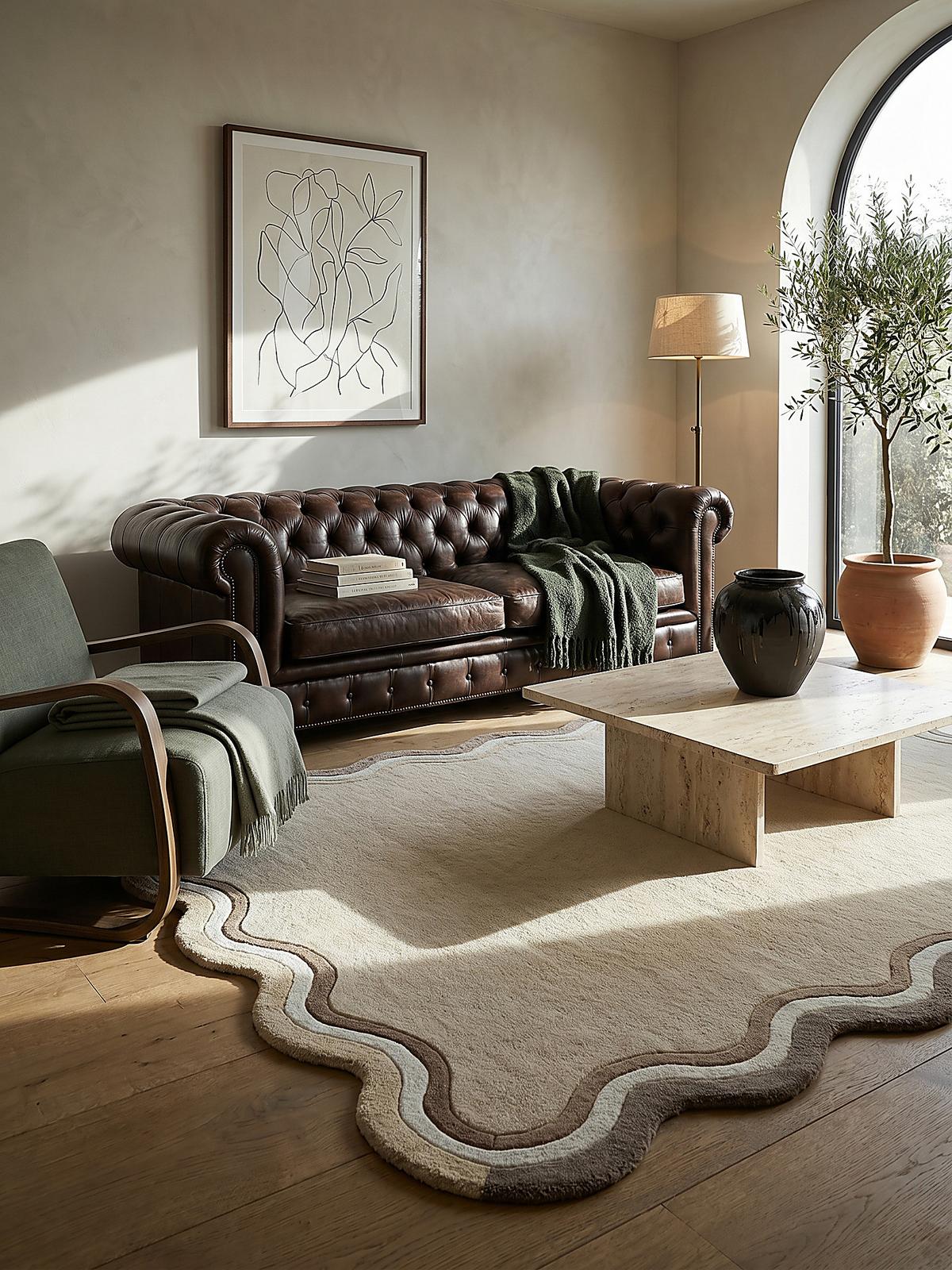 TEPPICH aus Wolle WINCH in Natur, mit Bordüre, 120 x 170 cm - Beige, Textil (200/290cm) - KADIMA DESIGN