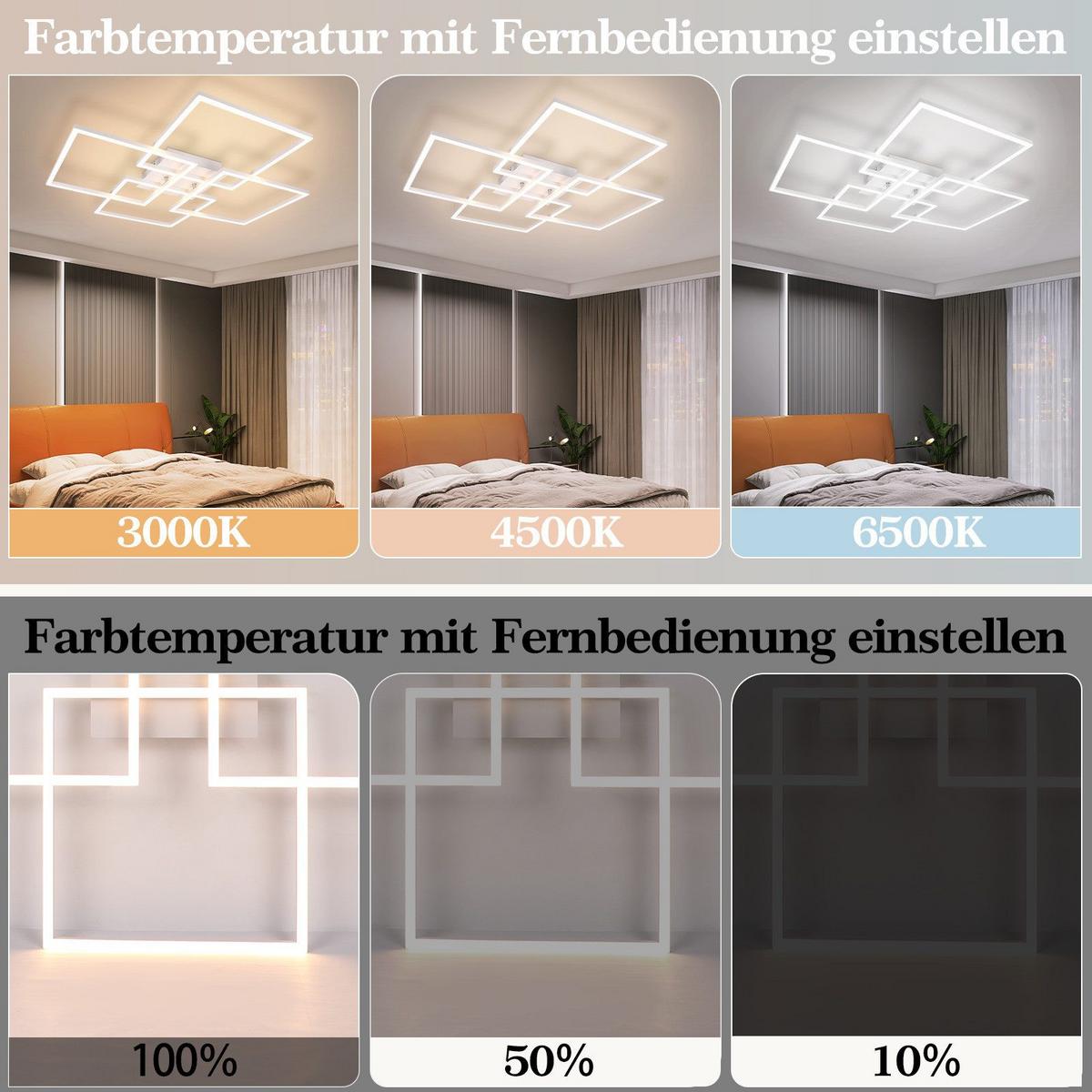 LED-DECKENLEUCHTE Macias 72.4/72.4/7.3cm - Weiß, Metall (72.4/72.4/7.3cm) - Nettlife