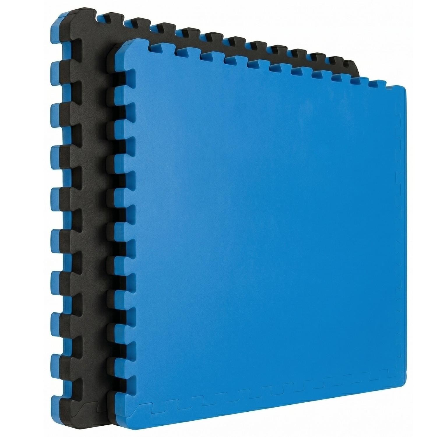 BODENSCHUTZMATTE 90x90x2,5 cm, Blau Schwarz, 3er Set - Schwarz, Kunststoff (90/90/2.5cm) - eyepower